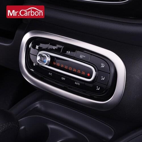 Car Air Panel Decoration Sticker Interior Parts A/C Switch Cover Car Styling Accessories For Mercedes Smart Fortwo 453 Forfour
