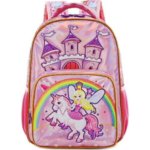 Abshoo Cartoon Kids Schoolbags Lightweight Cute Unicorn for Little Girl Elementary School Kindergarten Princess Castle Backpack