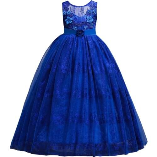 4-12Years Childrens Dress Girl Party Dress Girls' Sleeveless Lace Princess Puffy Dress Girls Wedding Dresses