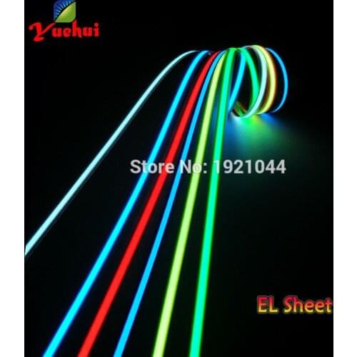8 colors Choice 1.4X100CM Sound activated EL Strip EL wire EL Tape for holiday,dispaly,car,house,Party decoration by DC3V driver