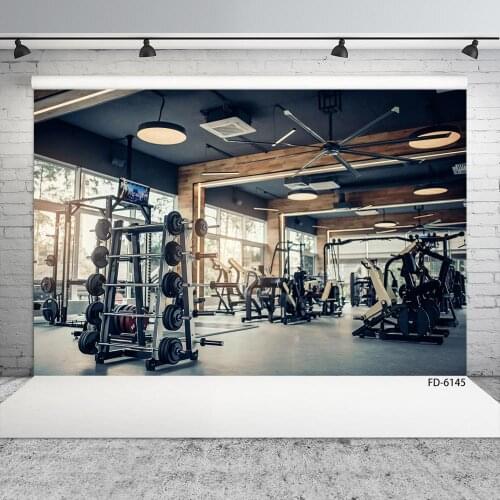 Photo Backdrop Barbell Instrument Gym Customized Backgrounds for Children Baby Portrait Exercise Photocall Photography Props
