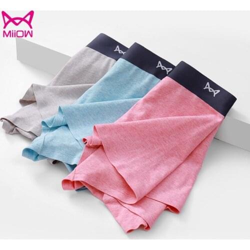 3PCS Cotton antibacterial mens underwear mens modal boxer shorts seamless thin breathable mens boxer briefs