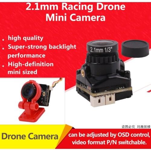 FPV Racing Drone Mini Camera Super-strong Backlight 1080P 2.1mm OSD P/N Adjustable