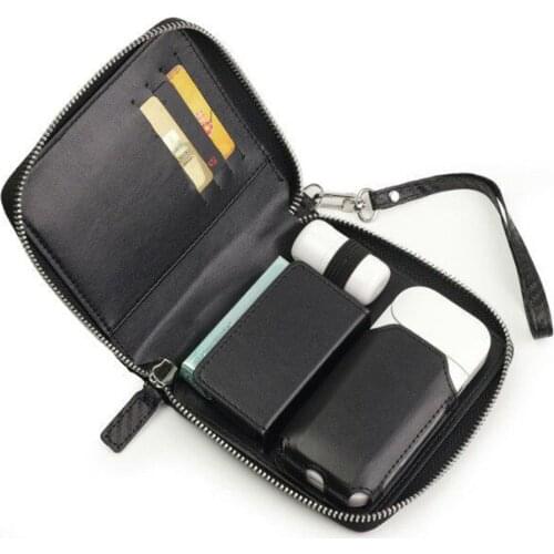 Fashion Zipper Flip Leather for IQOS 2.4 Plus Bag Accessories for IQOS II Case With Card Slot