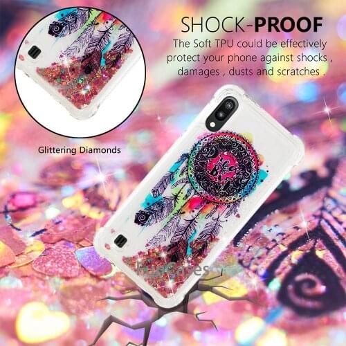 Cartoon For Samsung Galaxy A10 M10 Case Soft Liquid Quicksand Silicone Phone Case For Samsung A10 A 10 A105F A105 M10 Cover