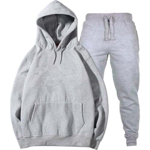 Fashion Brand Mens Hoodies+pants 2019 Spring Autumn Male Casual Hoodies Sweatshirts Mens Solid Color Hoodies Sweatshirt Suit