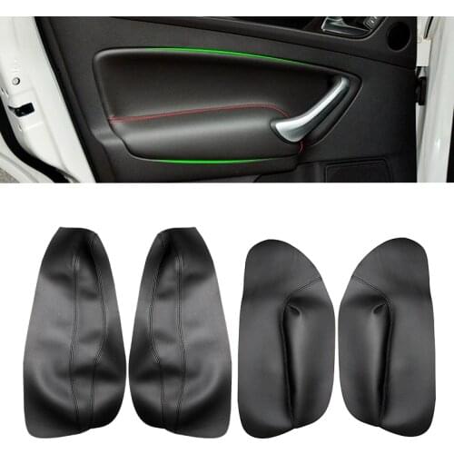 Soft Leather Door Panel Cover For Ford Mondeo 2007 2008 2009 2010 2011 2012 Interior Door Armrest Panel Skin Cover Sticker Trim