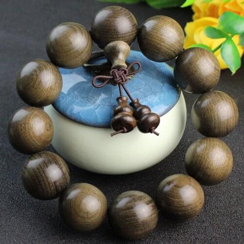 Natural Gloomy Golden Silk Phoebe Beads Bracelet Sichuan Old Material Men And Women Literary Play