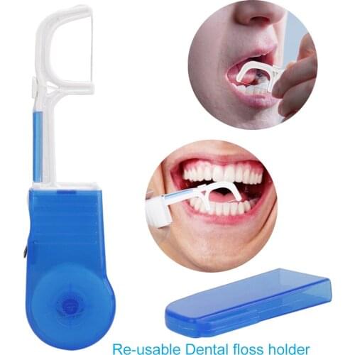 30m Nylon Dental Floss with Holder Tooth Cleaning Stick Oral Care Cleaner Flosser Interdental Brush Teeth Clean Tool