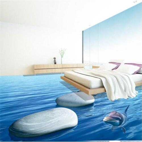 Custom creative sea pebbles 3D floor three - dimensional floor stickers environmental water - proof non-slip self-adhesive paste