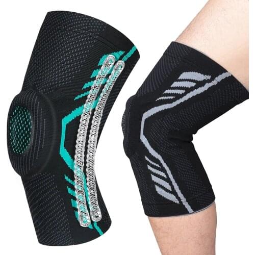 Professional Fitness Knee Brace Running Cycling Workout Gym Basketball Sports Protective Gear Silicone Knee Pads Equipment 1PCS