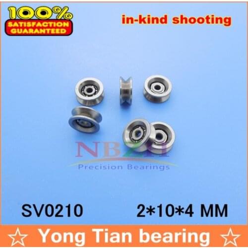 440C Stainless steel materials V groove roller wheel ball bearings SV0210 2*10*4 mm