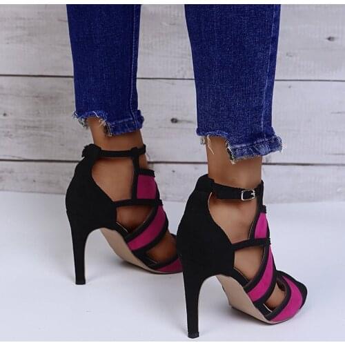 High Heels Cross Strap Open Toe Gladiator Platform Shoes Summer Sandals Ladies Woman Big Size 43 Buckle Strap