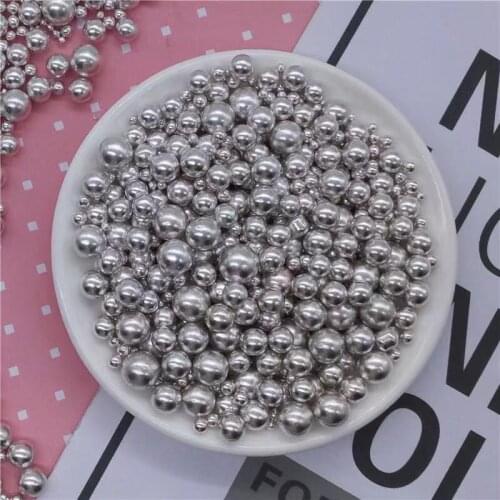 Edible Beads Star Bar Silver Pearl Sugar Fondant DIY Cake Baking Sprinkles Silver Love Wedding Cake Decoration Free Shipping