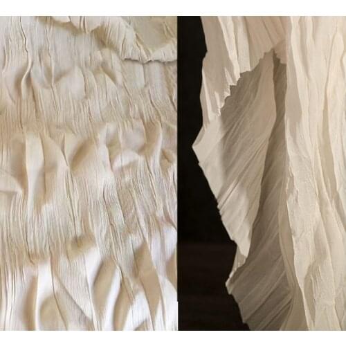 Bubble fold texture chiffon cloth drape breathable clothing designer fabric