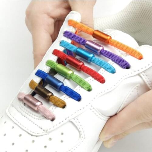 1Pair New Flat Elastic Locking Shoelace No Tie Shoelaces Special Creative Kids Adult Unisex Sneakers Shoes Laces strings