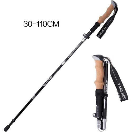 Super light Folded External lock Mountaineering Carbon Alpenstock 110CBM Outdoors on foot Trekking poles