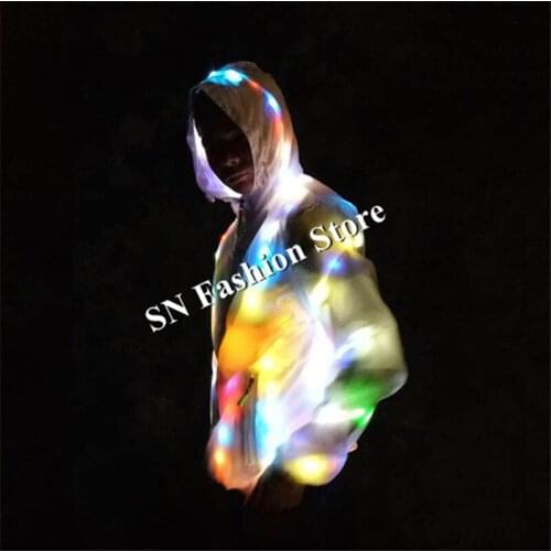 LZ07 Luminous led couple clothing ballroom dance costumes led colorful bar singer wears dj light stage model wears led suit