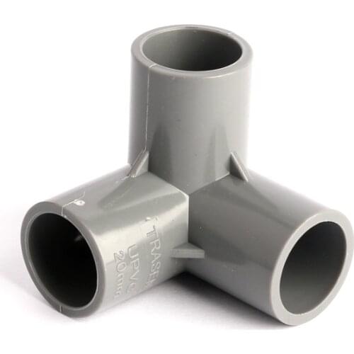 15pcs 3-Way PVC Fitting Inner Diameter 20mm Elbow Tee PVC Connector Grey Plastic PVC Joints