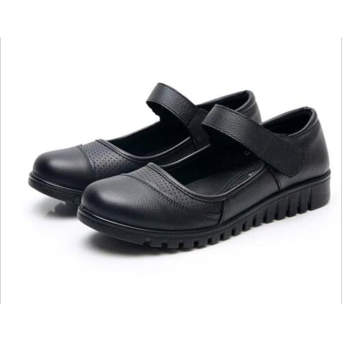 Flats Women Genuine Leathe Shoes autumn Mother Loafers Soft Slip On Leisure Flats Casual Female Driving Ballet Footwear Large