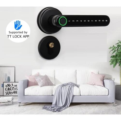 Smart Wifi door lock Biometric fingerprint lock Handle Electronic Lock TTLOCK Phone Remote Unlock Bluetooth Digital lock