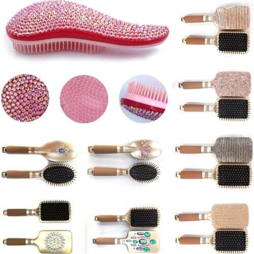 Magic Hair Comb Tangle Hair Brush Scalp Professional Hairbrush Women Hairdressing Jewelry Gems Rhinestone Massage Shampoo Brush