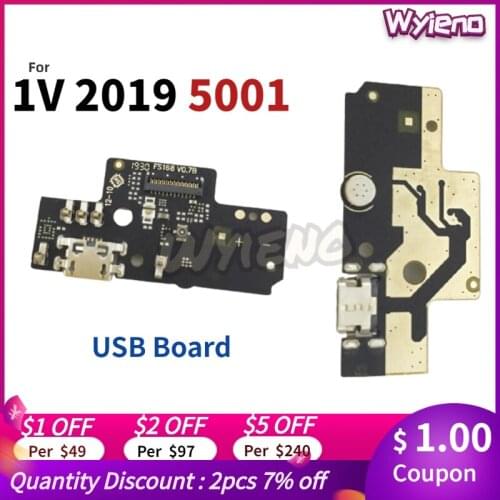 Wyieno For Alcatel 1V 2019 5001 5001D 5001A USB Dock Charging Port Charger Plug Microphone MIC Board Flex Cable