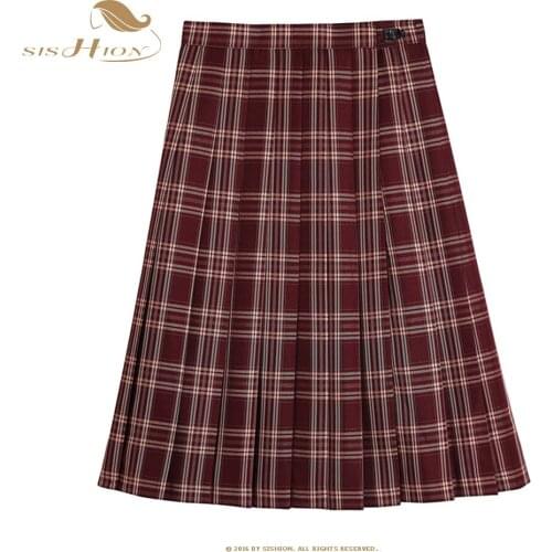 SISHION 2021 New A Dish Plaid Skirt JK Japanese College Style A-line Autumn Pleated Skirt Feminine VD2353