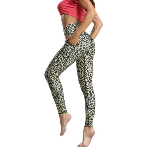 Women Capri Yoga Pants Female Camouflage Sexy Leopard Print Slim Quick-Dry Breathable Sports Fitness Trousers