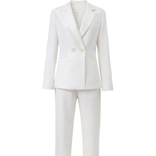 Formal Business Office Ladies Fashion Suits Waistcoat Three Piece Sets Long Sleeve Single Breasted Blazer Ankle Length Pants