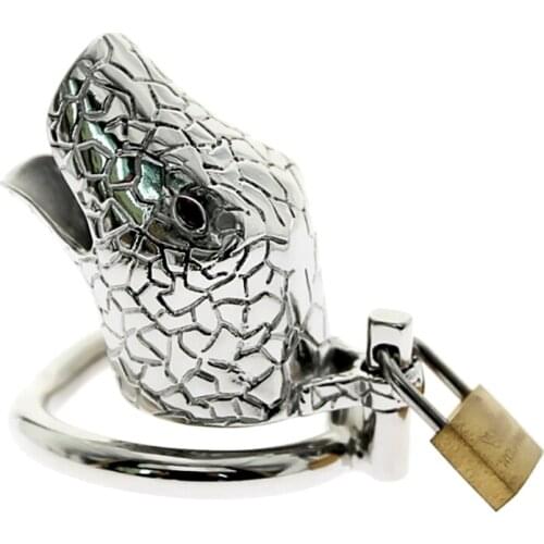 Stainless Steel Snake Cock Cage Male Chastity Devices BDSM Toy for Men Metal Chastity Belt Penis Ring Sex Toys Cock Lock