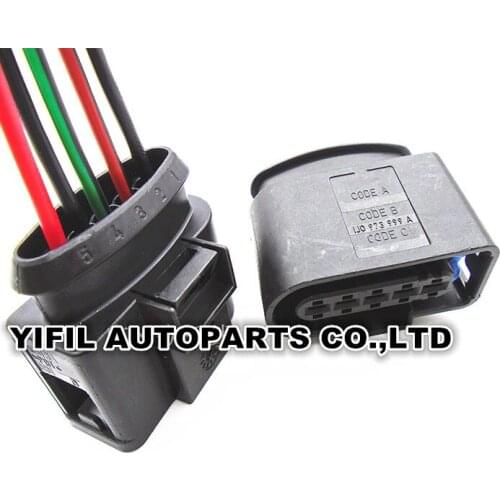 1/5/10pcs/lot 5 Pin/Way Mass Air Flow Plug MAF Connector Wire Pigtail For VW Jetta Golf Q7 Touareg Phaeton 1J0 973 999 A