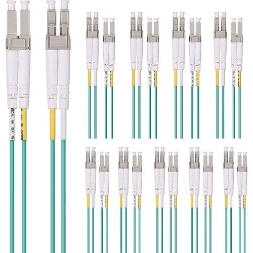10PCS OM3 LC to LC Fiber Optical Patch Cord 50/125 Multi-Mode Duplex LSZH 3M