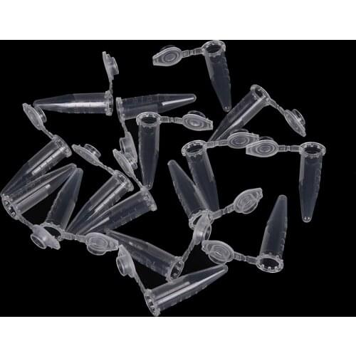 100 PCS 0.5 ML Clear Micro Plastic Test Tube Centrifuge Vial Snap Cap Container for Laboratory Sample Specimen Storage Bottles