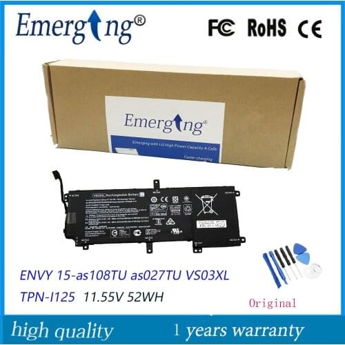 11.55V 52WH New Original VS03XL Laptop Battery for HP ENVY 15-AS108TU 15-AS110TU 15-AS119TU 15-AS014WM TPN-I125