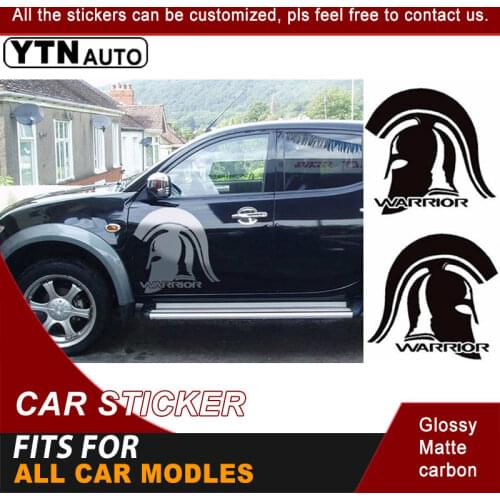 2 Pieces Side Body Car Decals Warrior Stripe Racing Graphic Vinyl Fit For All Car Modles Cool Car Stickers Customized