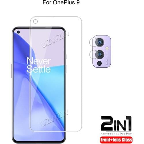 2 in 1 For OnePlus 9 (5g) Camera Lens Film & Protective Phone Screen Protector Tempered Glass Guard