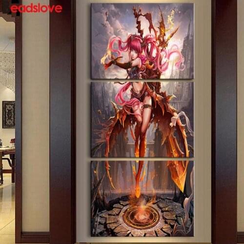 3 Pieces 5D Diamond Mosaic Diamond Painting Female God of War game Cross Stitch Kits DIY Diamond Embroidery Pattern Rhinestone