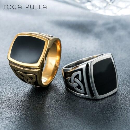 316L Stainless Steel Viking Simple Ring Vintage Men Boys Nordic Celtics Knot Rings Male 2 Colors Fashion Jewelry Big Size 7-15