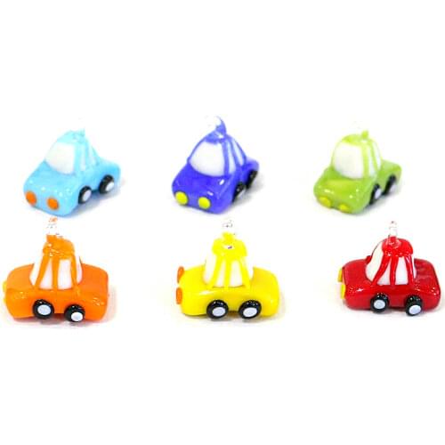 Custom mini Murano glass car shape figurines high quality cute hand made Glass crafts Pendant Garden Party decoration Ornaments