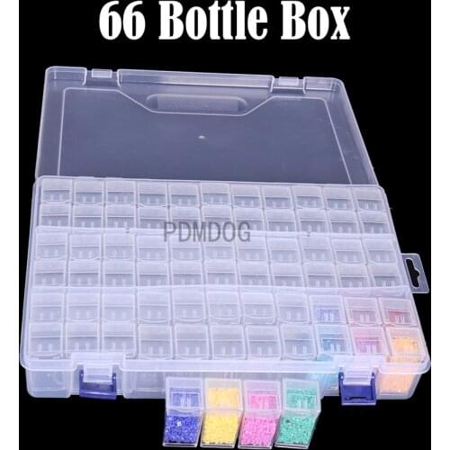 66/64Girds diamond painting accessoires Case Clear Plastic Beads Display Storage Box For Diamond Embroidery Cross Stitch Tools