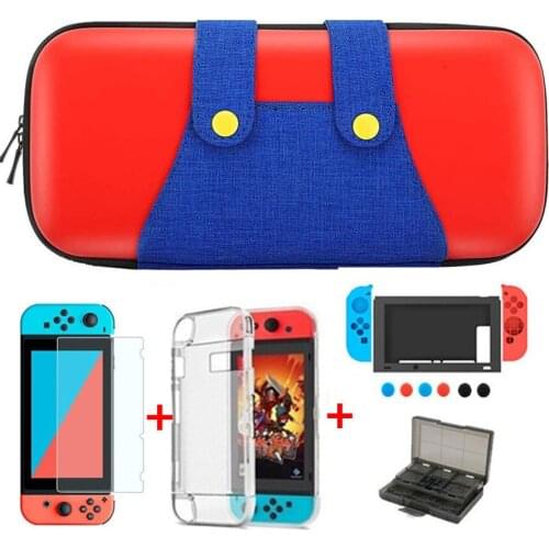 Nintend Switch Accessories Carry Case Screen Protector Film Hard PC Case Thumb Caps Nintendoswitch Hand Bag for Nintendo Switch