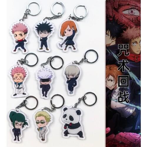 Anime Jujutsu Kaisen Yuji Itadori Kugisaki Nobara Gojo Satoru Keychain Bag Transparent Acrylic Pendant Toy Keyring Cosplay Japan