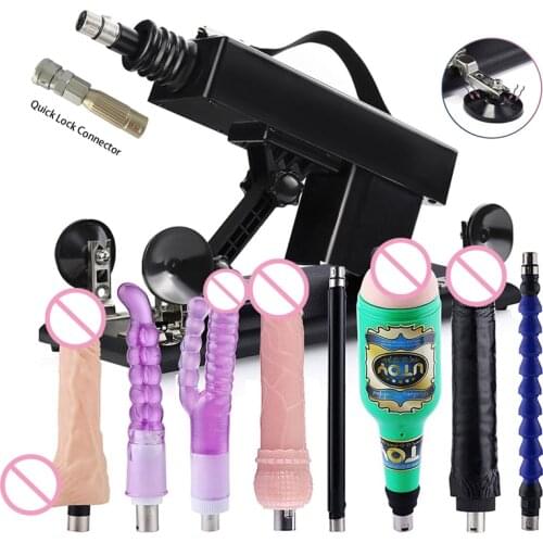 Automatic Sex Machine Female Masturbation Pumping Gun with Black Dildos Love Machine For Women and Men Anal Dildo