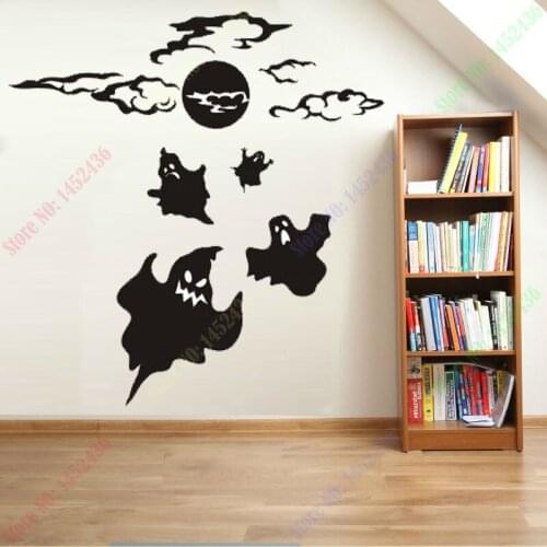Free Shipping New Halloween 3D visual effects,wall stickers ghost haunted house horror style theme bar ktv decor 110x115cm