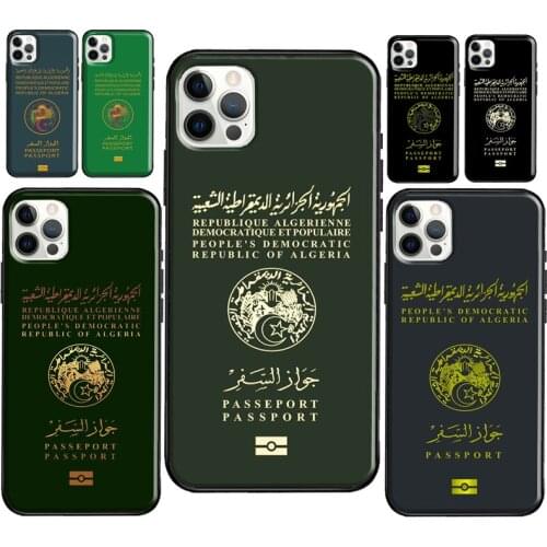 Algerian Passport Phone Case For iPhone 12 Pro Max 12 Mini SE 2020 8 7 Plus 11 Pro Max X XS Max XR Cover