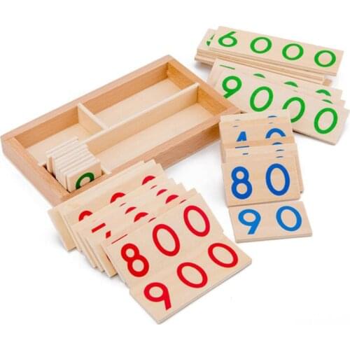 Childrens Wooden Montessori Numbers 1-9000 Learning Card Math Teaching Aids Preschool Children Early Education Educational Toys