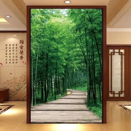 Photo wallpaper high definition Natural scenery bamboo forest path quiet entrance decoration backdrop wallpaper