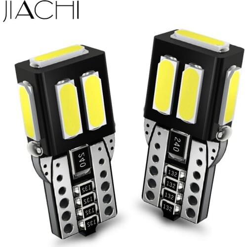 JIACHI 100PCS W5W T10 LED Bulbs Trunk Lamps 7020 Chips 7 SMD 194 501 CANBUS License Plate Lights Car Interior Dome Lights White