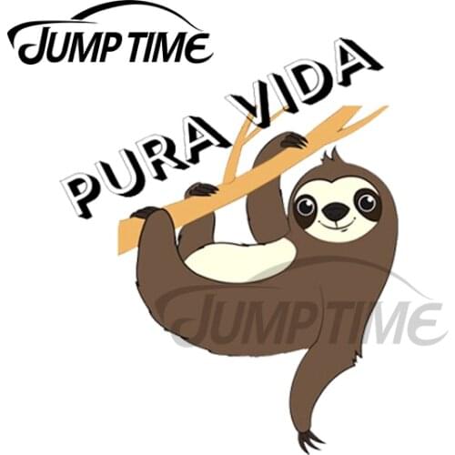 JumpTime 13 x 8.6cm For Pura Vida Sloth Decal Trunk Waterproof Scratch-Proof Car Stickers Camper Creative Vinyl Car Wrap